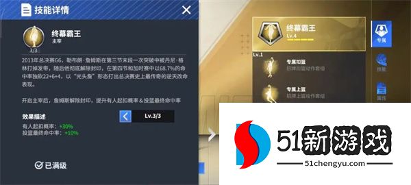 热血美职篮热火詹姆斯属性技能介绍