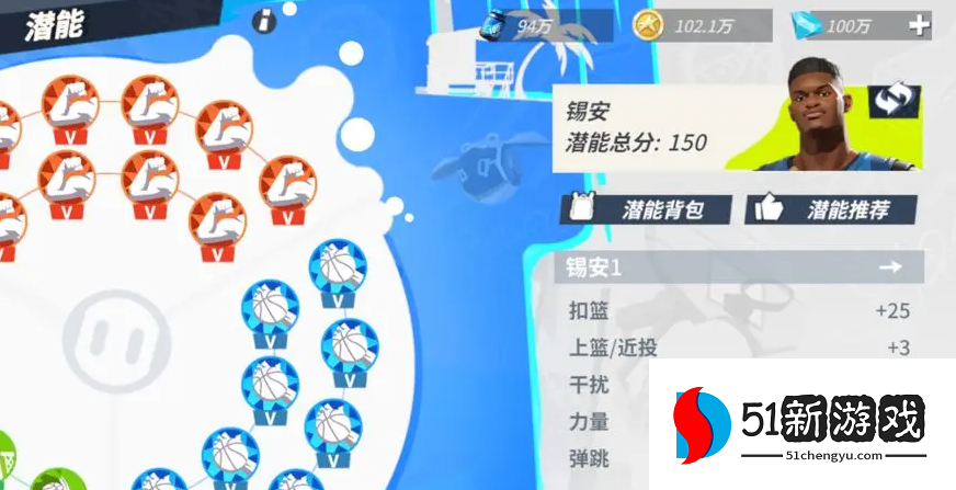 全明星街球派对锡安潜能推荐