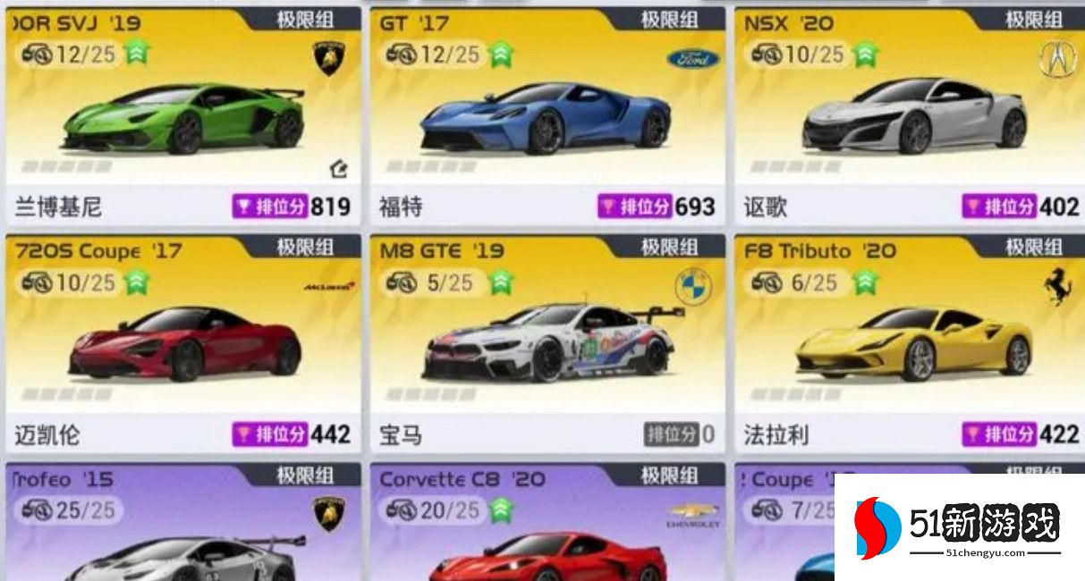 巅峰极速极限组车辆选择推荐