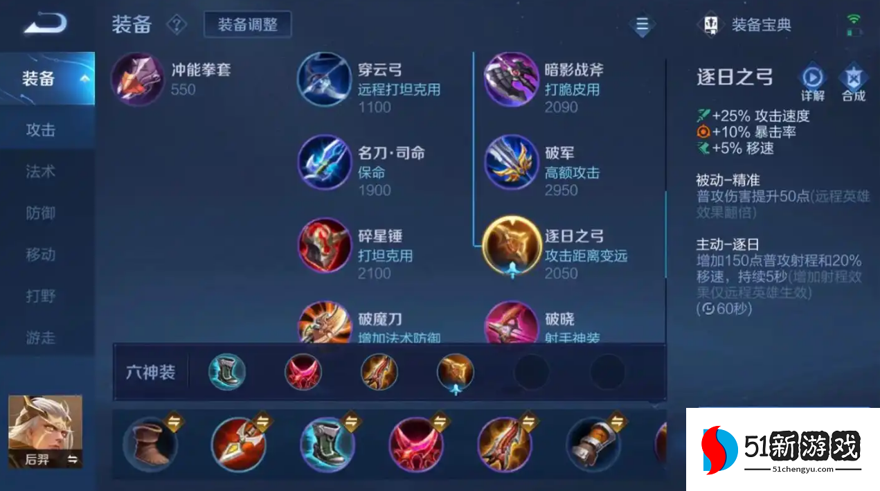 王者荣耀后羿高射速出装是什么