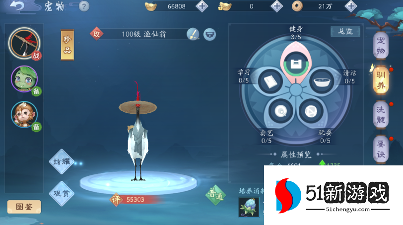 新笑傲江湖105华山带哪个宠物