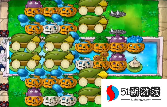 植物大战僵尸十炮阵型怎么搭梯子