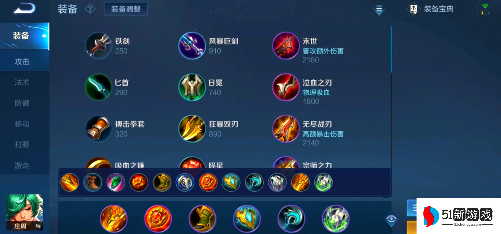 王者荣耀庄周出装有哪些