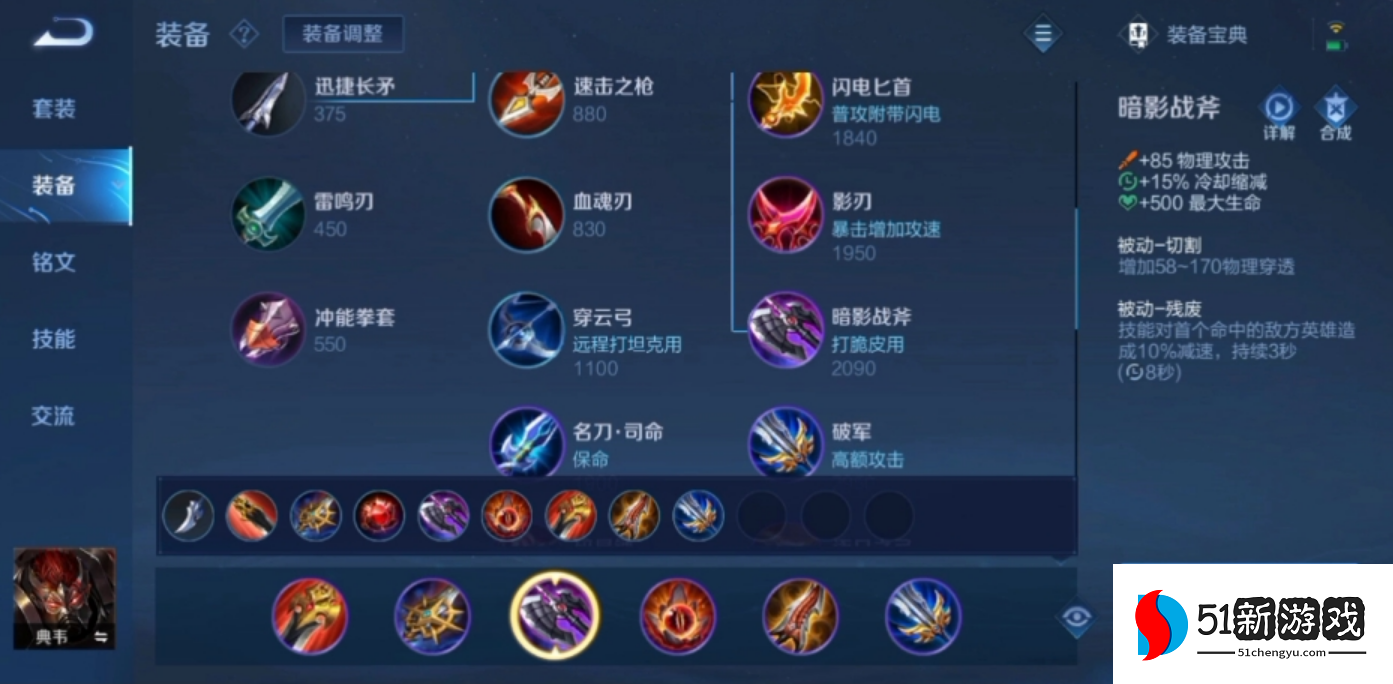 王者荣耀典韦怎么出装