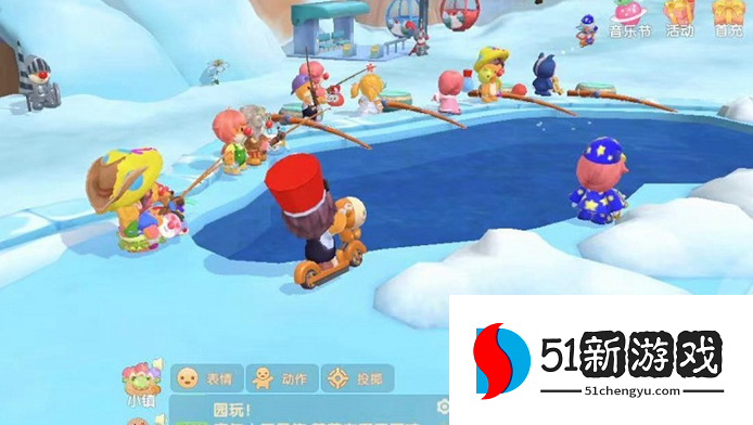 摩尔庄园雪山鱼塘怎么进去