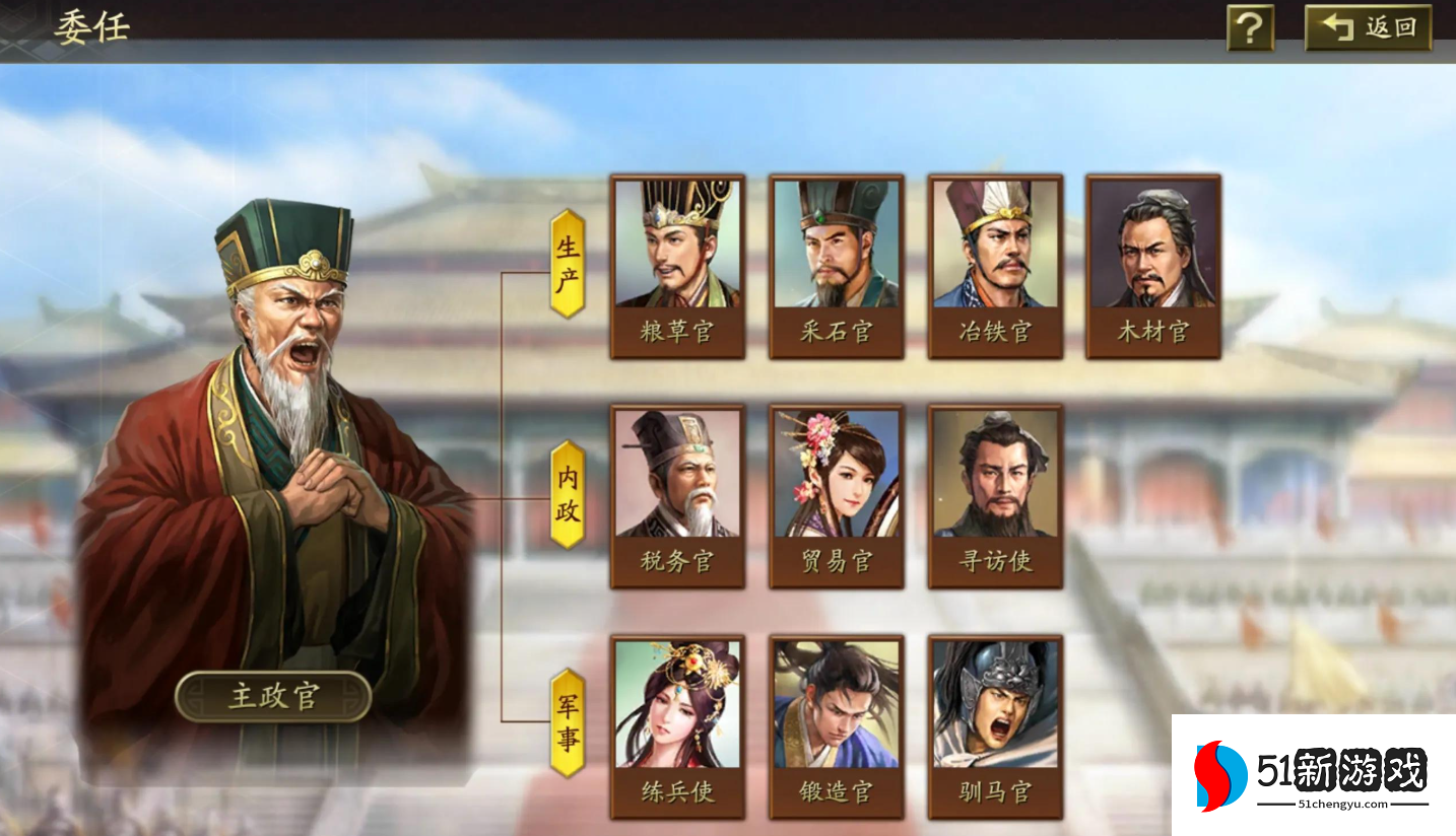 三国志战略版城内委任什么武将