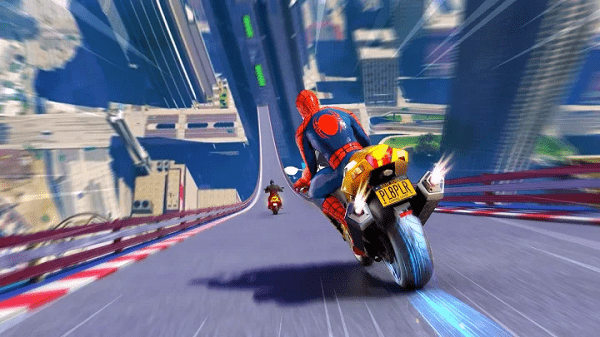 Motorcycle Stunt Ramps: Futuristic Teleport